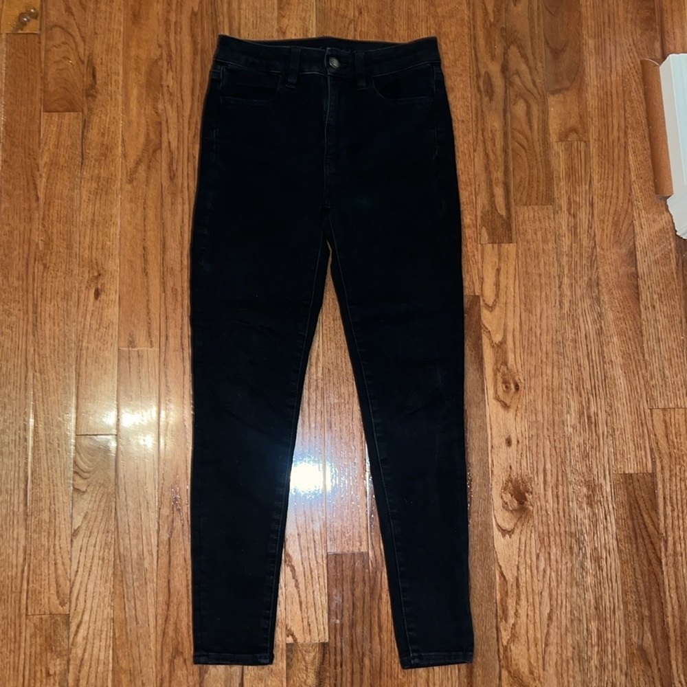 American Eagle Black 360 Ne(x)t Level Stretch High Rise Skinny Jeans Women’s 2 - Picture 4 of 9